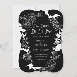 Invitación Hasta que la Muerte nos Separe Boda Gótica Floral