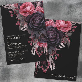 Invitación Hasta que la Muerte nos Separe Boda Gótica Floral