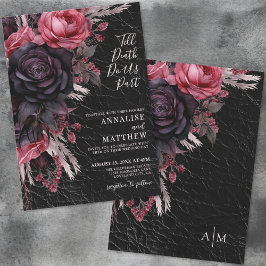 Invitación Hasta que la Muerte nos Separe Boda Gótica Floral