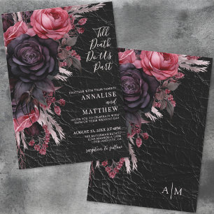 Invitación Hasta que la Muerte nos Separe Boda Gótica Floral 