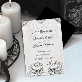 Invitación Hasta que la Muerte nos Separe Boda Gótica Negra y