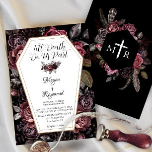 Invitación Hasta que la Muerte nos Separe Bodas Vintage Gótic