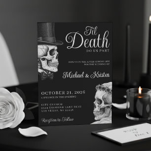 Invitación Hasta que la Muerte nos Separe Calaveras Góticas B