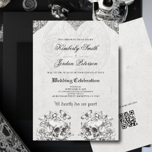 Invitación Hasta que la Muerte nos Separe Código QR de Boda G