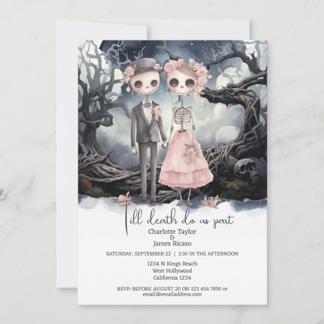 Invitación Hasta que la muerte nos separe de Bride y Groom (Anverso)