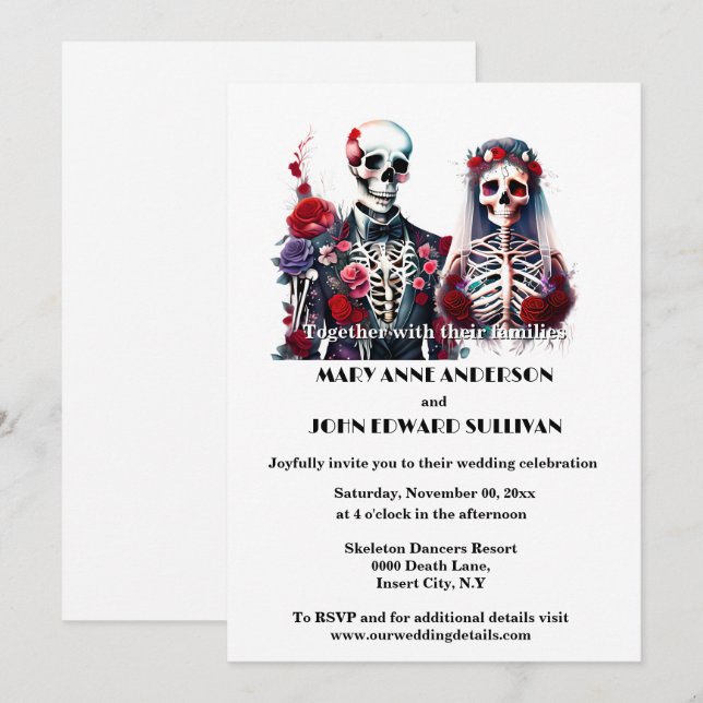 Invitación Hasta que la muerte nos separe del boda de moda de (Anverso / Reverso)