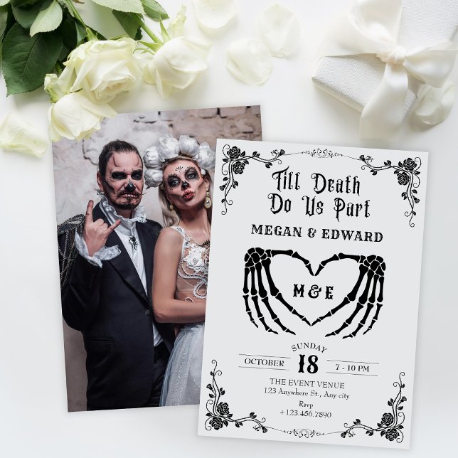 Invitación Hasta que la muerte nos separe del boda del cráneo (Subido por el creador)