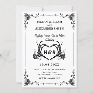 Invitación Hasta que la muerte nos separe del boda gótico