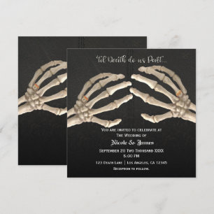 Invitación Hasta que la Muerte nos Separe Esqueleto Boda de O