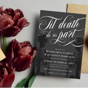 Invitación Hasta que la muerte nos separe Esqueleto Elegante 