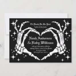 Invitación Hasta que la Muerte Nos Separe Mano de Corazón de 