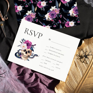 Invitación Hasta que la muerte nos separe Morado y negro RSVP