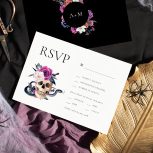 Invitación Hasta que la muerte nos separe Morado y negro RSVP