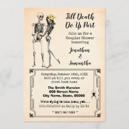 Invitación Hasta que la muerte nos separe parejas duchan esqu