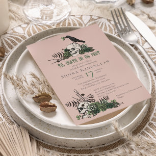 Invitación Hasta que la Muerte Novia Ducha Floral Gótico Irla