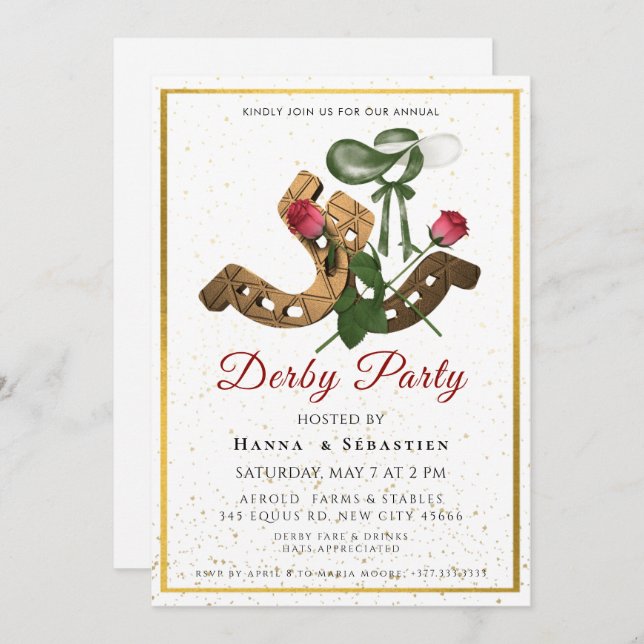Invitación Hat Derby Party Invitation (Anverso / Reverso)