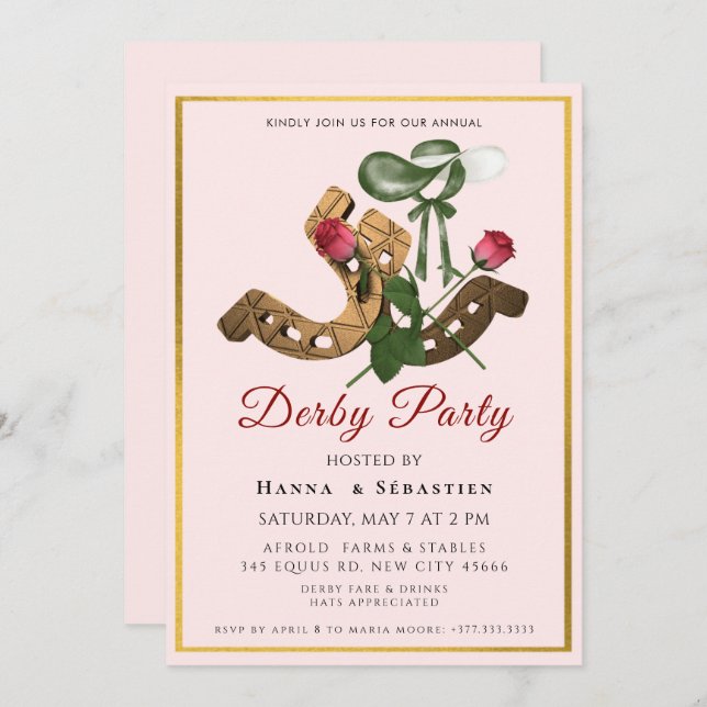 Invitación Hat Derby Party Invitation (Anverso / Reverso)