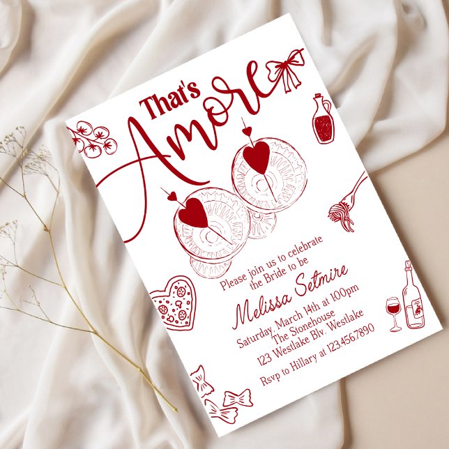 Invitación hat’s Amore Bridal Shower Invitation, Italian Them (Subido por el creador)