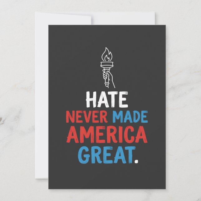 Invitación Hate Never Made America Great Patriotic Statement (Anverso)