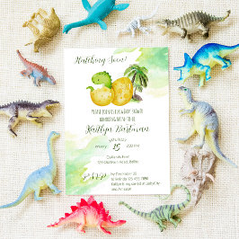 Invitación Hatear pronto acuarela verde bebé dinosaurio