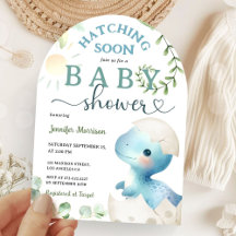 Hatear pronto dinosaurio Baby Shower Boy Blue Cute