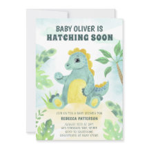 Hatear pronto el lindo niño dinosaurio Baby Shower