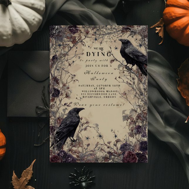 Invitación Haunted Gothic Crow Halloween Night (Subido por el creador)