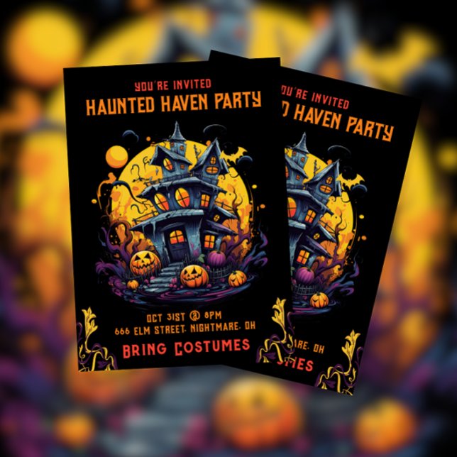 Invitación Haunted House Haven Halloween Party (Subido por el creador)