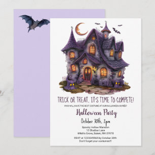 Invitación Hause Hause Spooky Ghosts Bats Halloween fiesta
