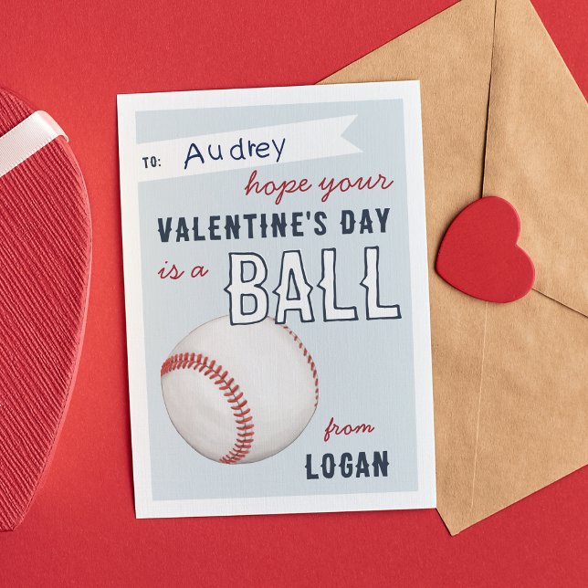 Invitación "Have a Ball" Baseball Valentine's Day Card (Subido por el creador)