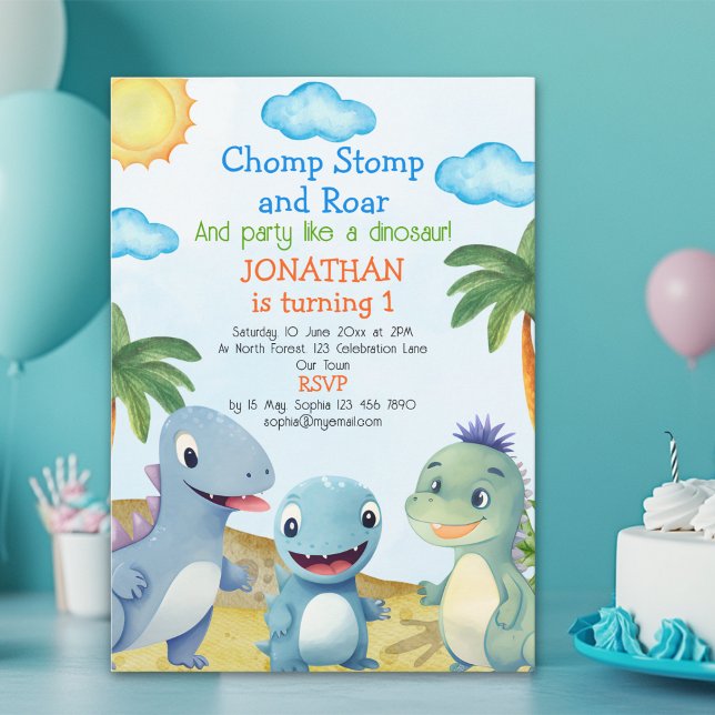 Invitación Have fun like a Dinosaur, Birthday boy (Subido por el creador)