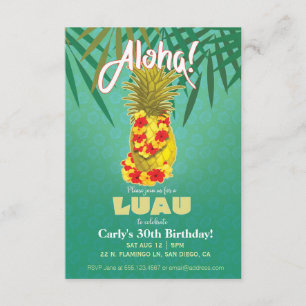 Invitación hawaiana del fiesta de Luau