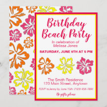 Hawaii Hibiscus Flowers Birthday Beach Fiesta Luau