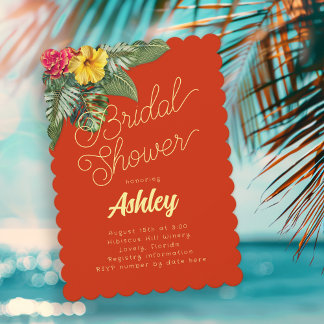 Invitación Hawaiian Flowers Bridal Shower Invitations