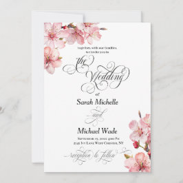 Invitación Hawthorn Elegant Calligraphy Wedding Invitation