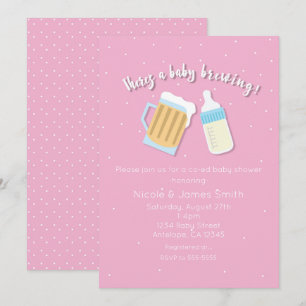 Invitación Hay un bebé preparando jarras de cerveza Regalos d