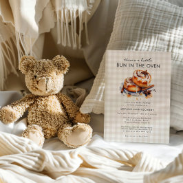 Invitación Hay un bollo en el Baby Shower neutral de cuernos
