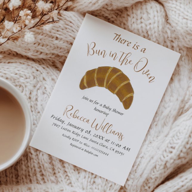 Invitación Hay un bollo en el Baby Shower Oven - Croissant (Subido por el creador)