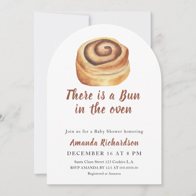 Invitación Hay un bollo en el horno Baby Shower (Anverso)