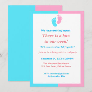Invitación Hay un bollo en nuestro horno revelado de género