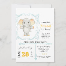 Hay un cacahuete en camino a la ducha de bebé elef