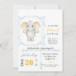 Invitación Hay un cacahuete en camino a la ducha de bebé elef