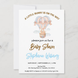 Invitación Hay un conejo en camino a la ducha para bebés