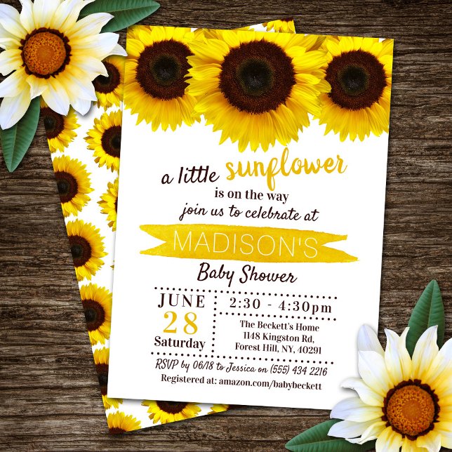 Invitación ¡Hay Un Pequeño Girasol En El Camino! Baby Shower (Subido por el creador)