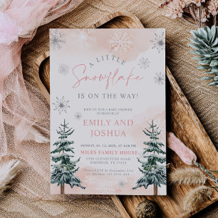 Invitación Hay Un Pequeño Snowflake En El Camino De La Invita