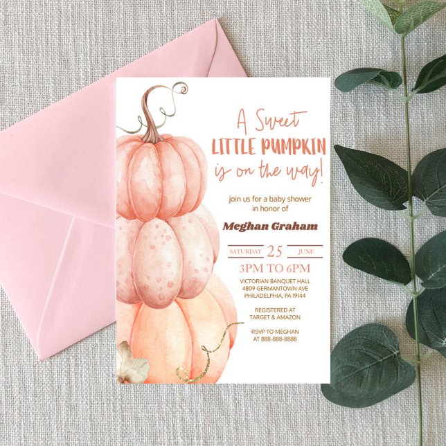 Invitación ¡Hay Una Calabaza Dulce En El Camino! Baby Shower (Subido por el creador)