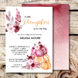 Invitación Hay una calabaza en camino a la ducha de bebé
