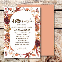 Invitación Hay una calabaza en camino a la ducha de bebé chic