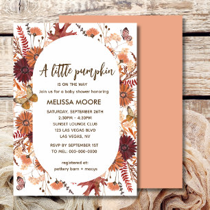 Invitación Hay una calabaza en camino a la ducha de bebé chic