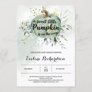 Invitación Hay una calabaza en camino al bebé verde